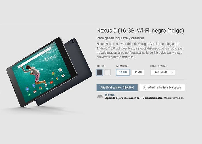 Google Nexus 9 ya está disponible en Google Play