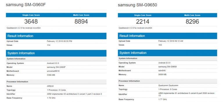 exynos 9810 geekbench