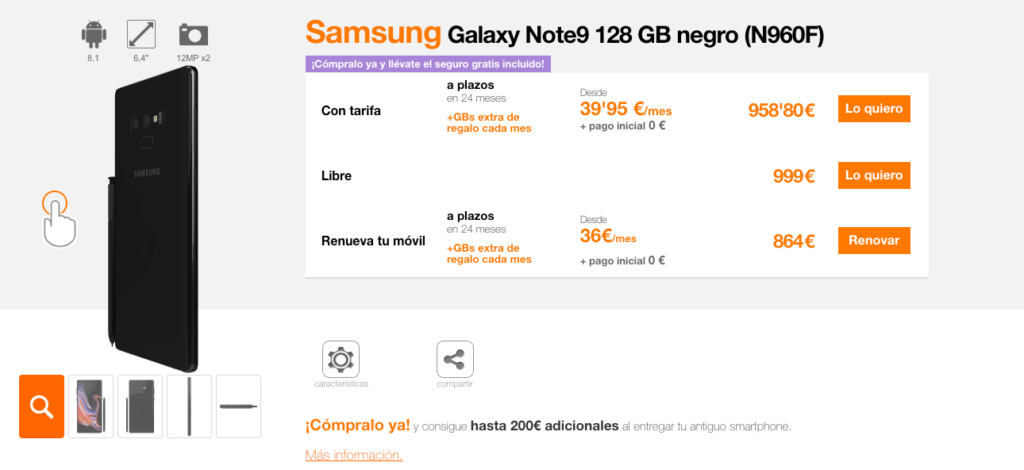 samsung note 9 orange