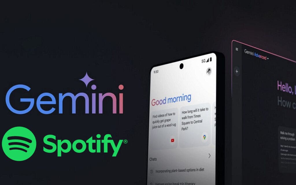 Muy pronto Gemini será compatible con Spotify